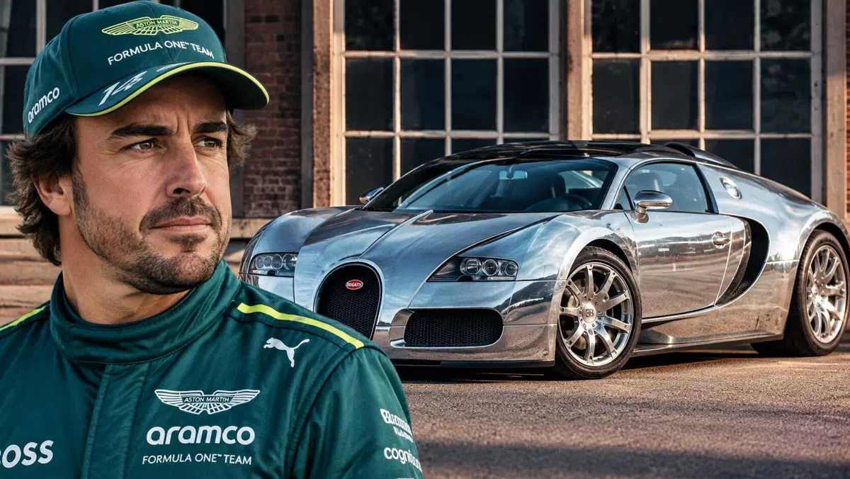 Fernando Alonso e la Bugatti Veyron in alluminio a vista: solo la carrozzeria è costata più dell'auto