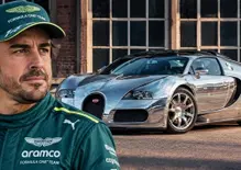 Fernando Alonso e la Bugatti Veyron in alluminio a vista: solo la carrozzeria è costata più dell'auto