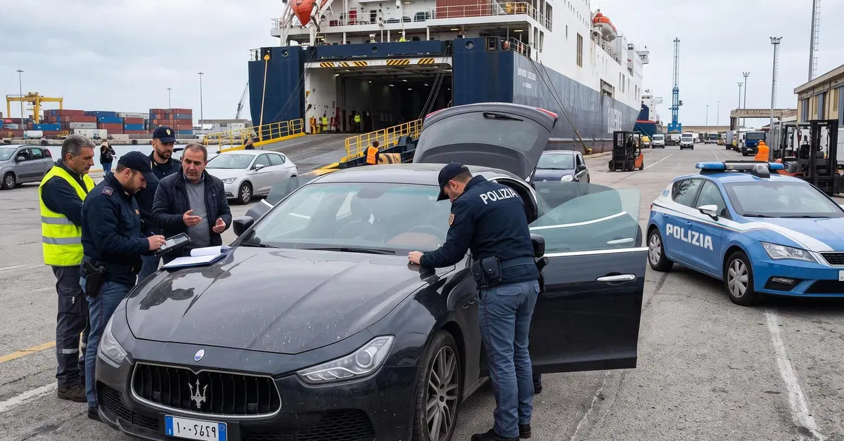 Maserati rubata in Italia e con targa libica, scatta il sequestro al porto di Salerno: denunciato il conducente