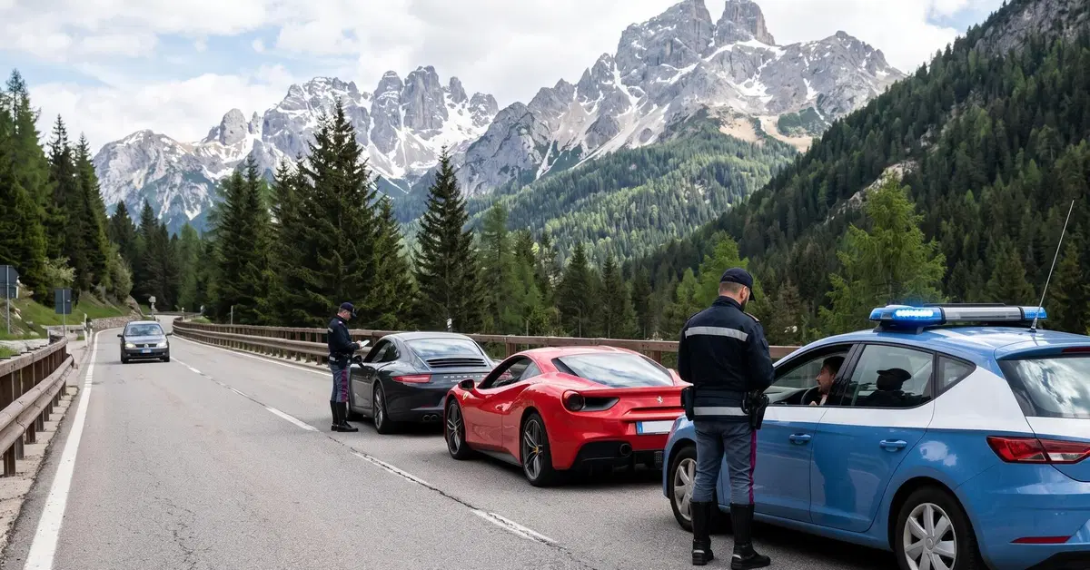 Ferrari e Porsche sui passi dolomitici, controlli e patenti ritirate: cresce l’allarme per le supercar