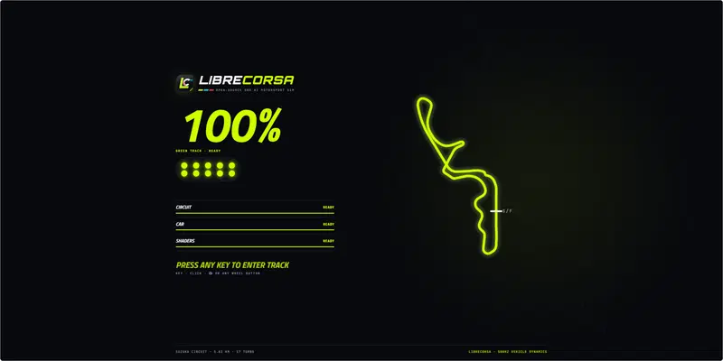 La schermata iniziale di Libre Corsa