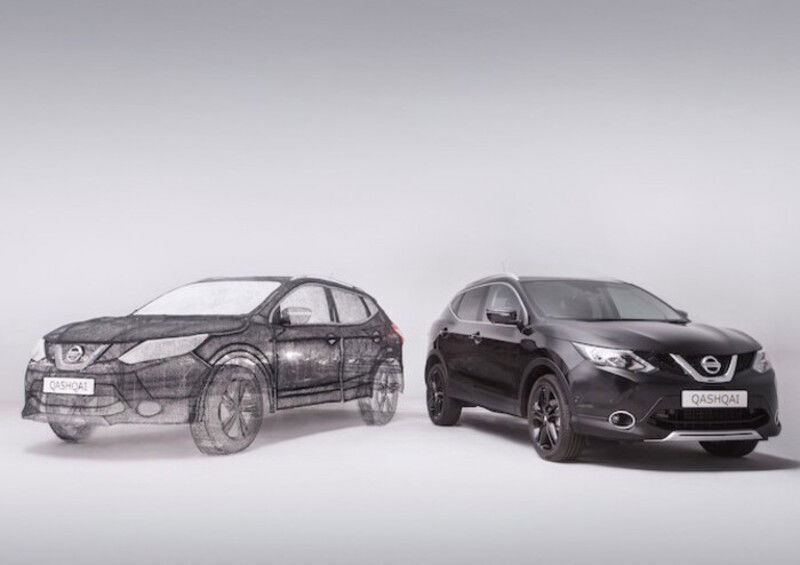 Nissan Qashqai: una scultura da record con la penna 3D