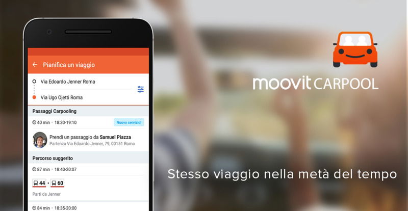 Moovit lancia Carpooling, per la condivisione intelligente dell&rsquo;auto