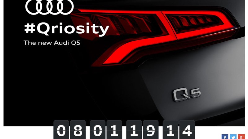 Audi Q5 debutta al Salone di Parigi 2016: ecco il teaser