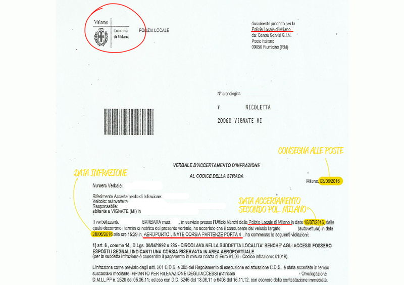 Verbale n. 4, si accerta che la violazione si &egrave; verificata genericamente nell&#039;aeroporto di Linate