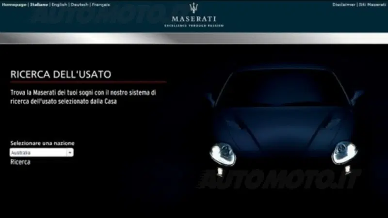 L'usato Maserati passa anche per la Rete