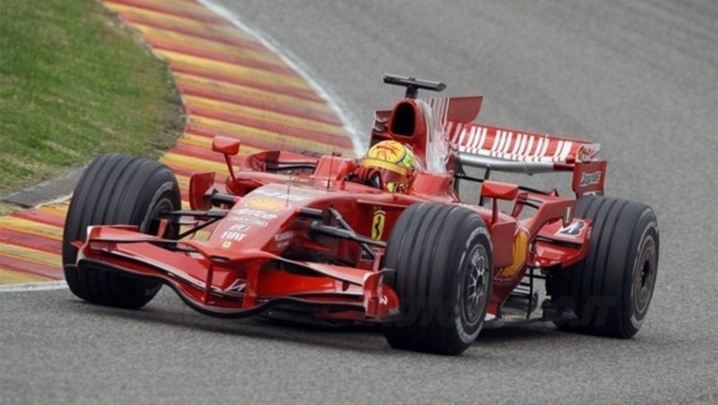 Valentino Rossi sulla Ferrari F2008