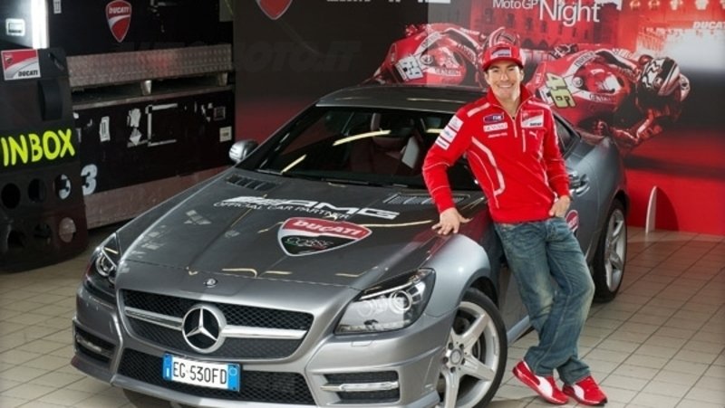 Valentino Rossi e Nicky Hayden sulla nuova SLK