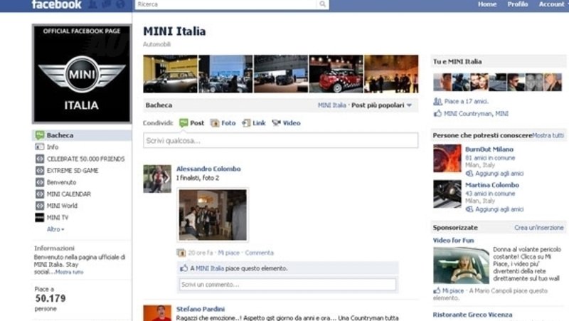 Mini ha celebrato a Milano i 50.000 fans su Facebook