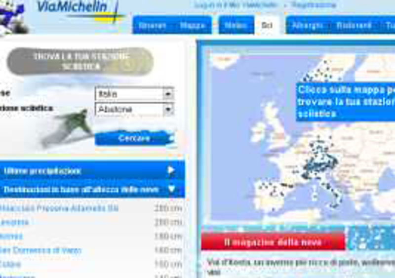 ViaMichelin: il sito guadagna una sezione sugli sport invernali