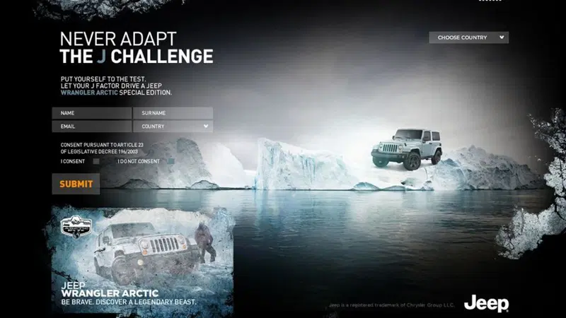 Jeep: "Never Adapt. The J Challenge&rdquo;