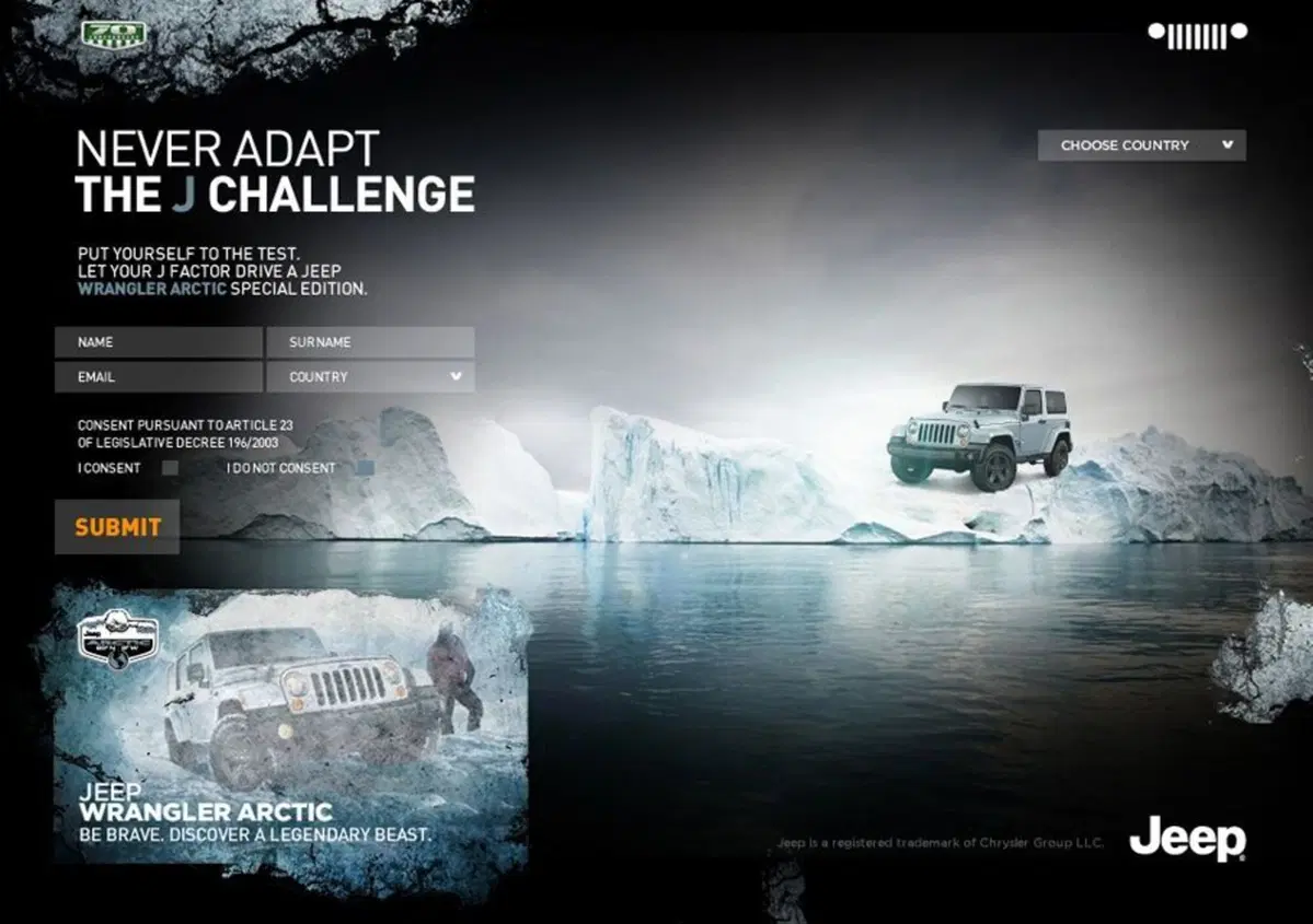 Jeep: "Never Adapt. The J Challenge&rdquo;