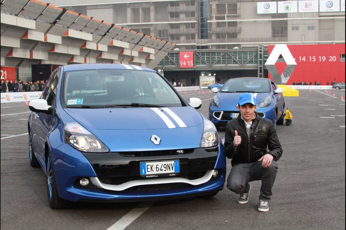 Michele Pirro su Renault Gordini al Motor Show