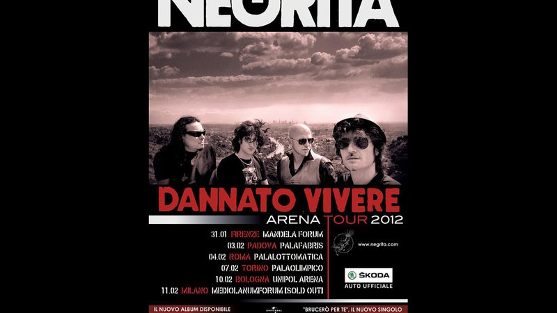 &Scaron;koda auto ufficiale del &ldquo;Dannato Vivere Arena Tour 2012&rdquo; dei Negrita