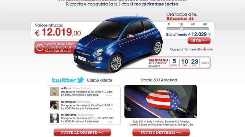 Fiat 500 America: su Twitter la &ldquo;numero uno&rdquo;