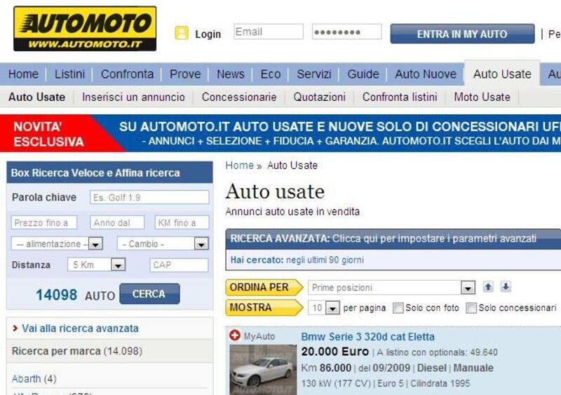 Auto usate: il web raccoglie sempre pi&ugrave; consensi per l&#039;acquisto