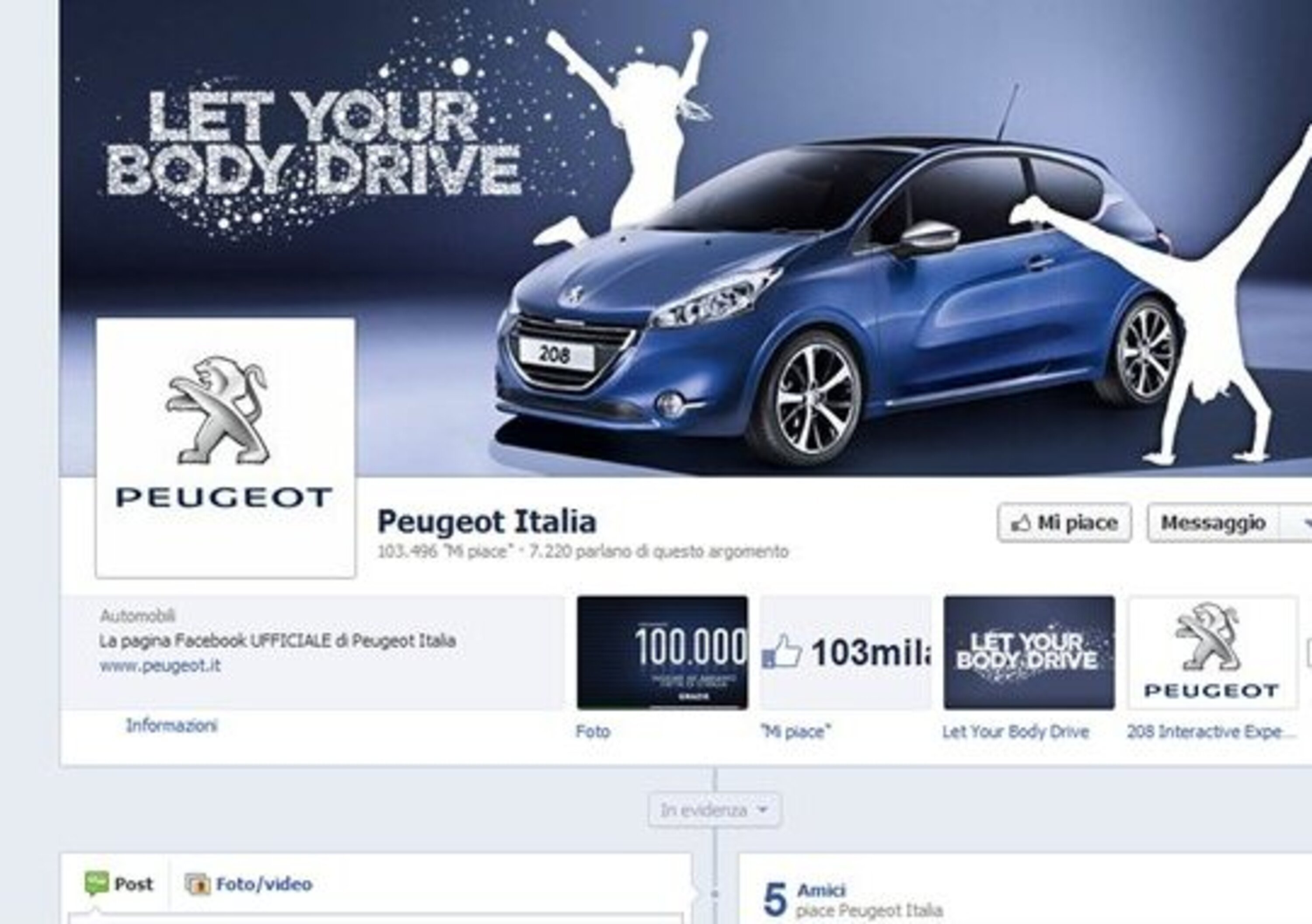 Peugeot Italia: 100.000 like su Facebook