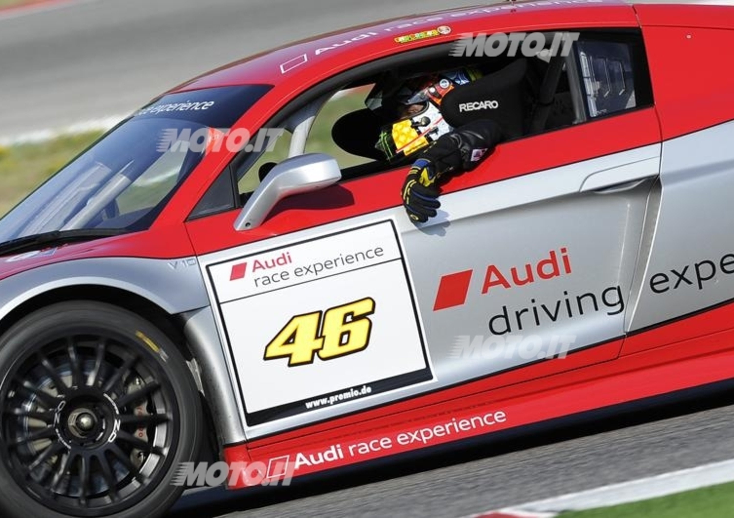 Valentino Rossi prova l&#039;Audi R8 LMS