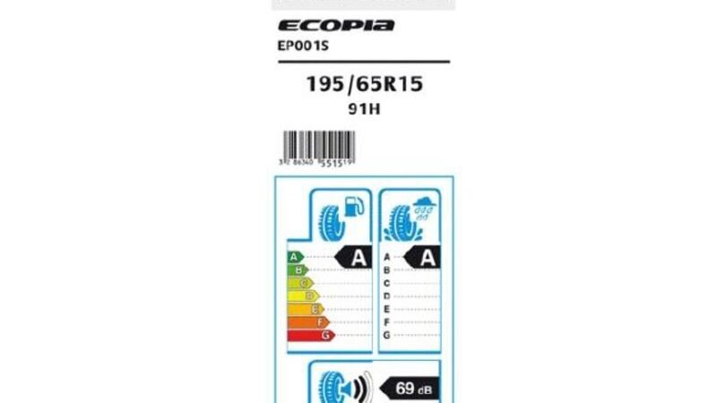 Bridgestone Ecopia EP001S con etichettatura AA
