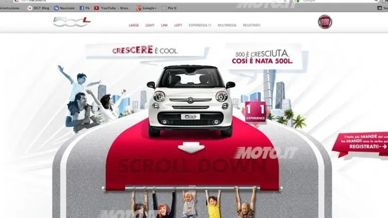 Fiat 500L: on line il sito dedicato