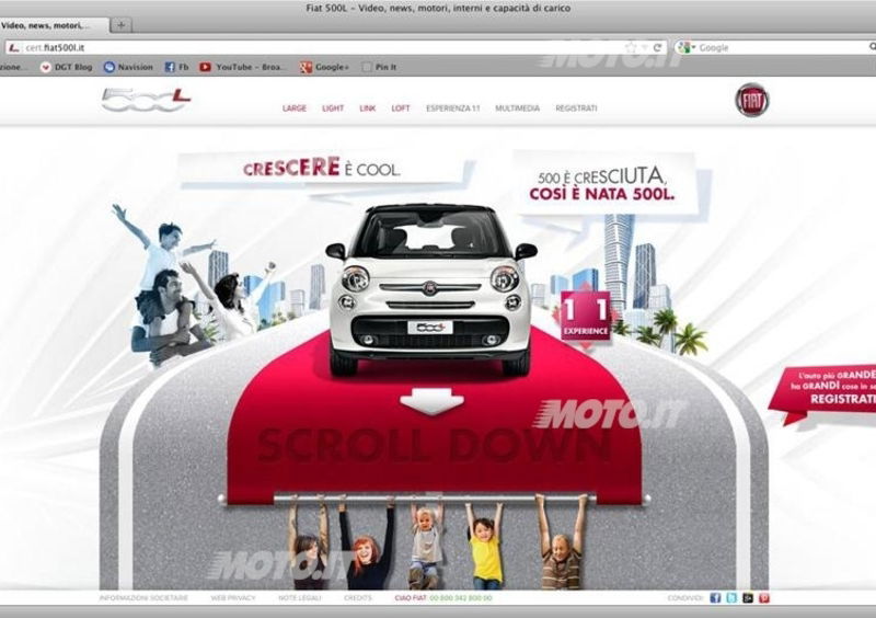 Fiat 500L: on line il sito dedicato