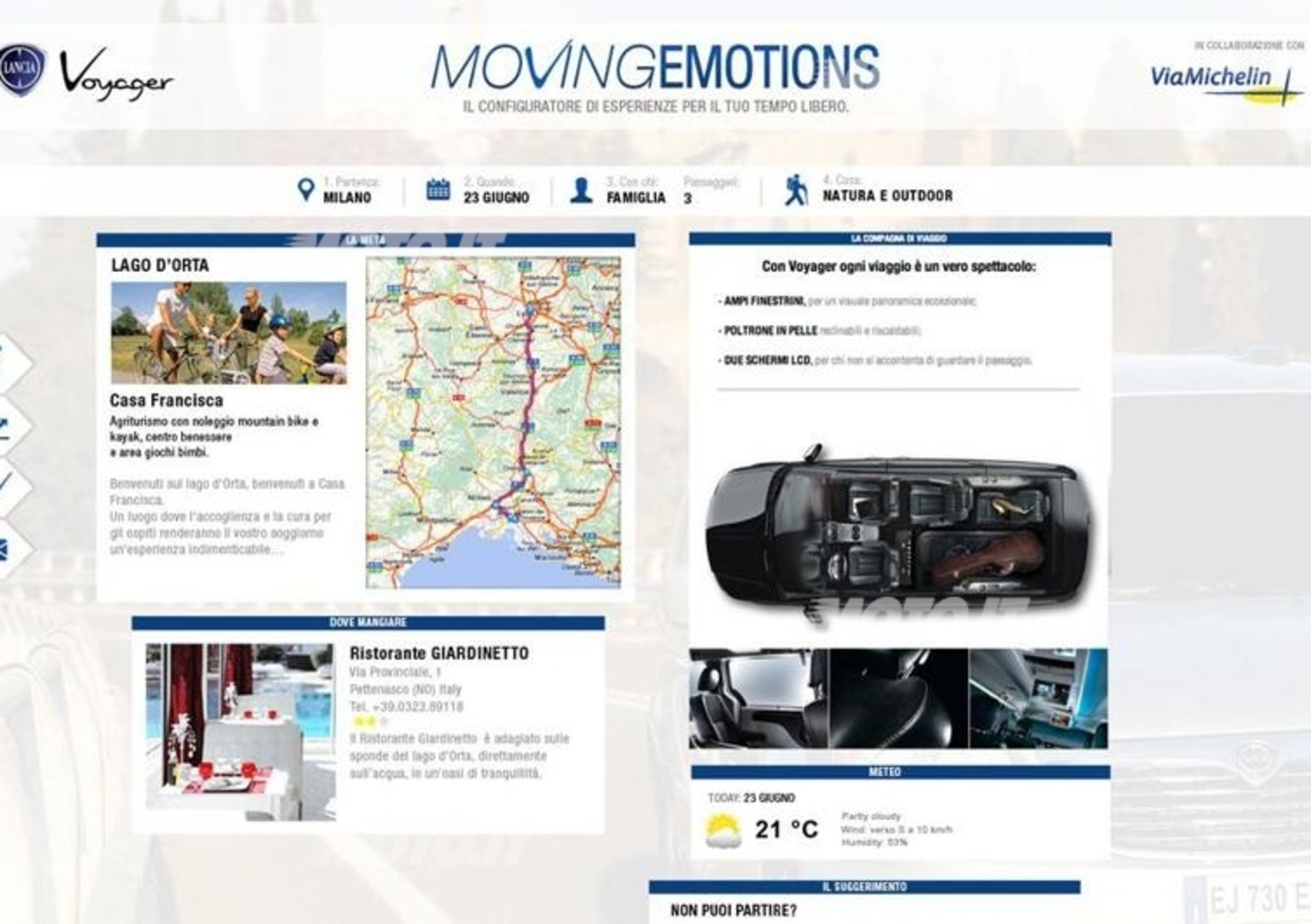 Lancia Moving Emotions: il configuratore di viaggio firmato ViaMichelin