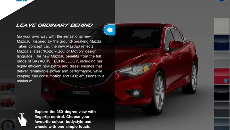 Nuova Mazda6: un'App dedicata alla configurazione virtuale