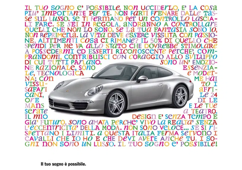 Porsche lancia la campagna pubblicitaria: "Il tuo sogno &egrave; possibile"