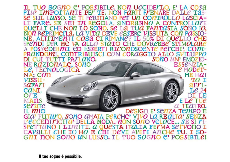 Porsche lancia la campagna pubblicitaria: &quot;Il tuo sogno &egrave; possibile&quot;