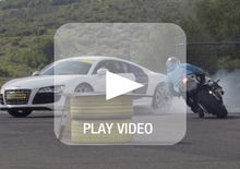 BMW S 1000 RR vs Audi R8: la sfida di drifting