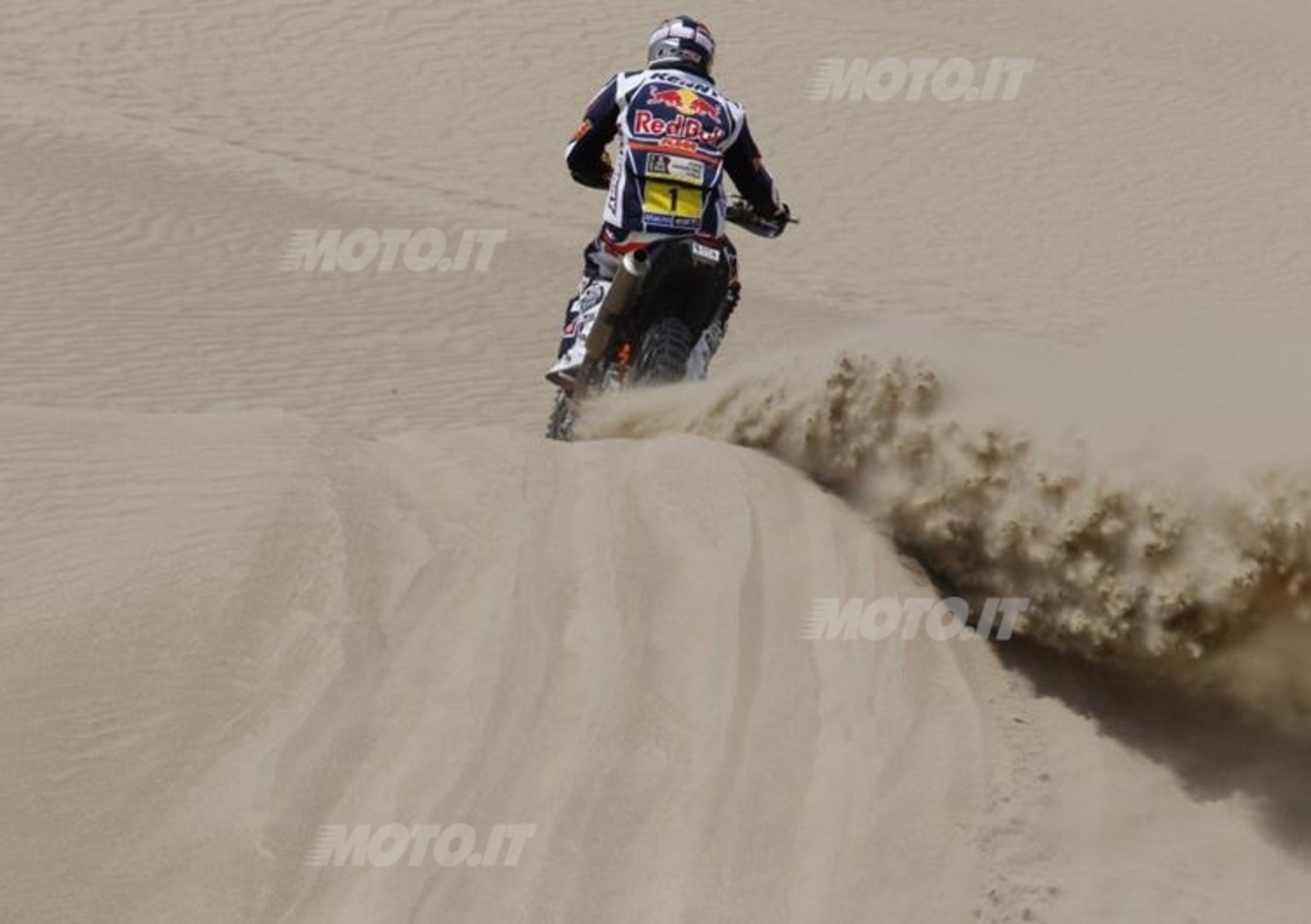 Dakar 2013, Tappa 1. Vincono Lopez (KTM) e Sainz (Buggy Al-Attiyah)