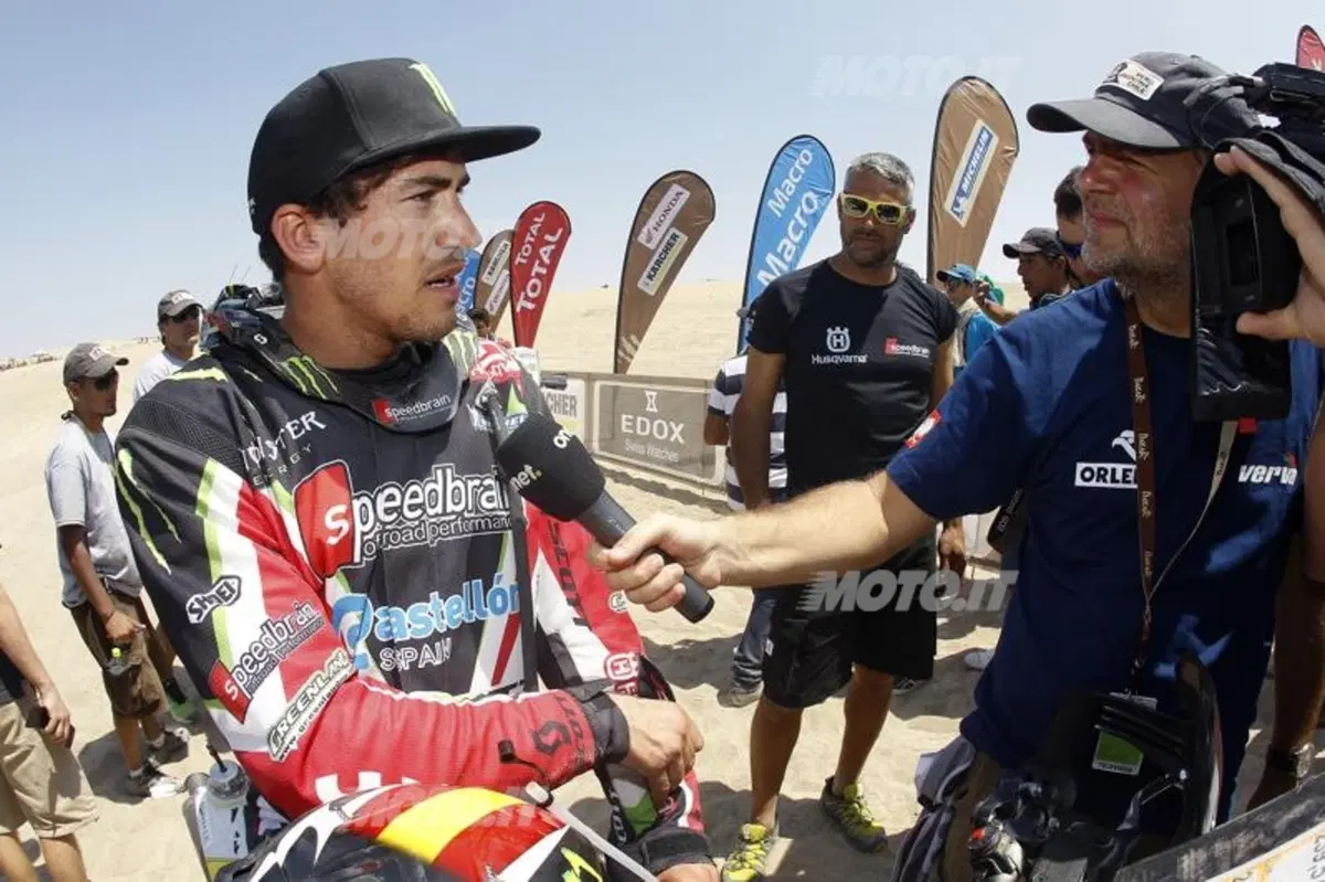 Dakar 2013, Tappa 4. Vincono Barreda (Husqvarna) e Al-Attiya (Red Bull Buggy) (42)