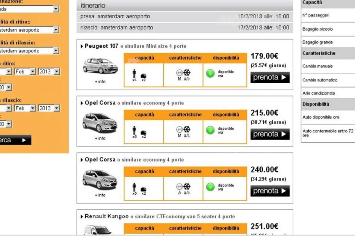Noleggi l'auto in Italia? Paghi di più che all'estero!