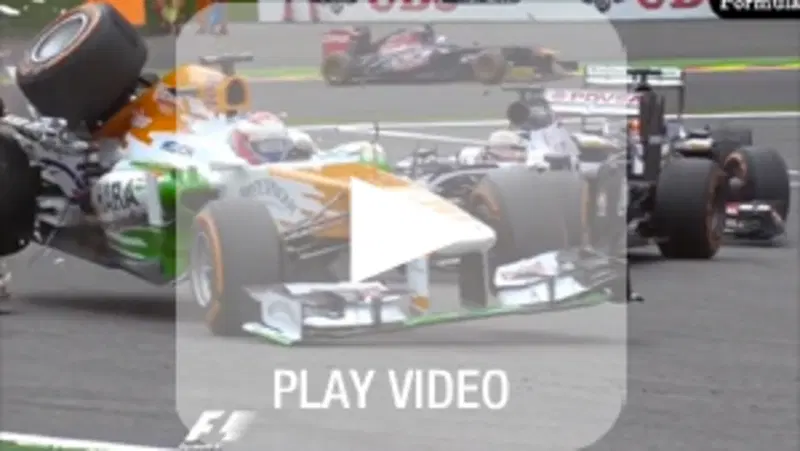 F1 Spa 2013: l'incidente di Maldonado e Di Resta in Belgio