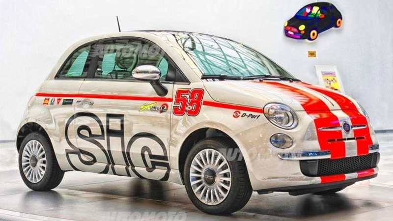 Fiat 500: un esemplare intitolato a Marco Simoncelli per il GP di Misano