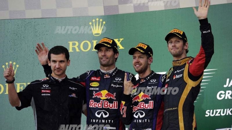 F1 GP Giappone 2013: le voci dal podio di Vettel, Webber e Grosjean