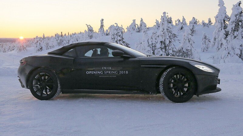 Aston Martin DB11 Volante: testing on the snow