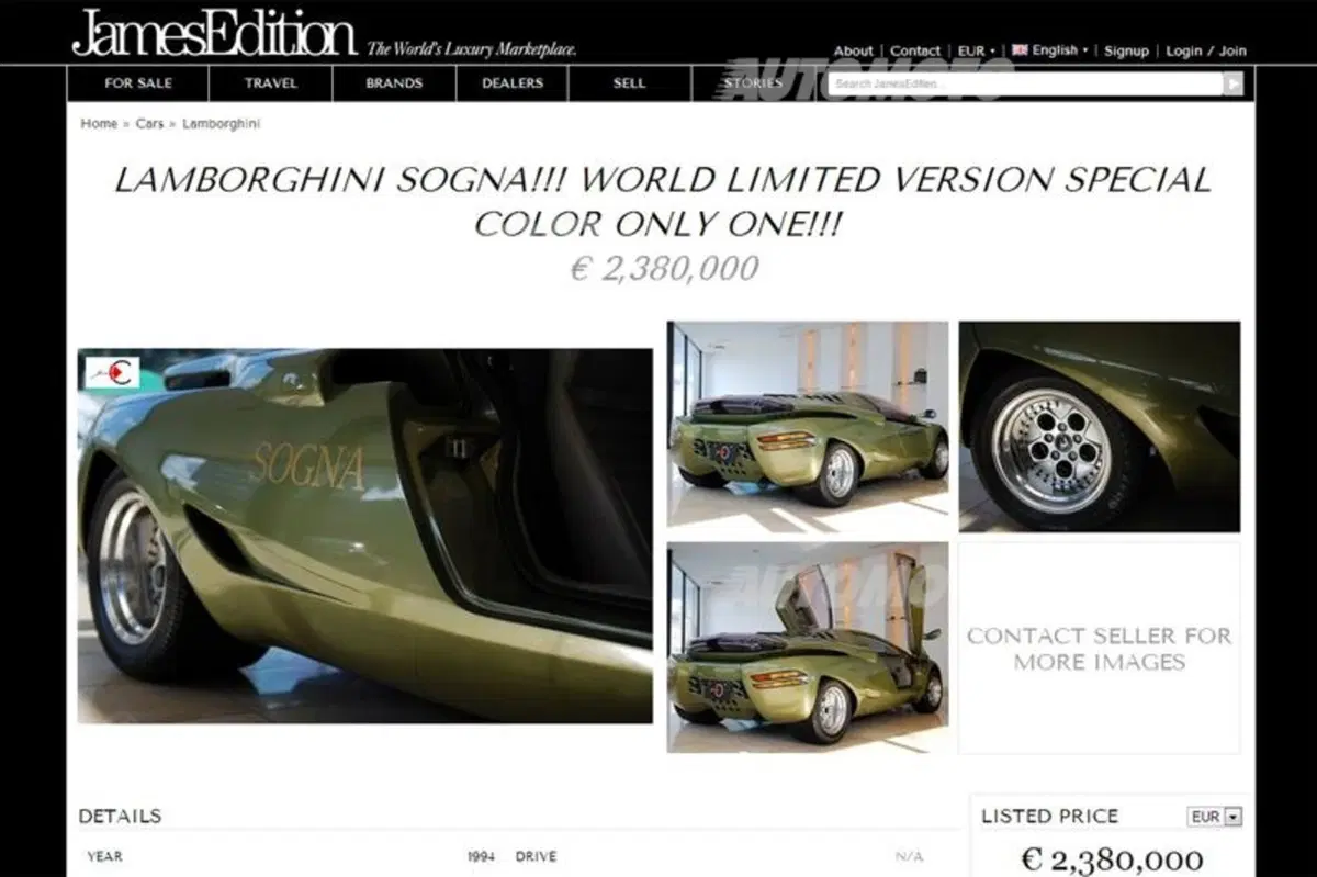 Lamborghini Sogna: in vendita a 2,38 milioni di euro la dream car del 1991 (10)