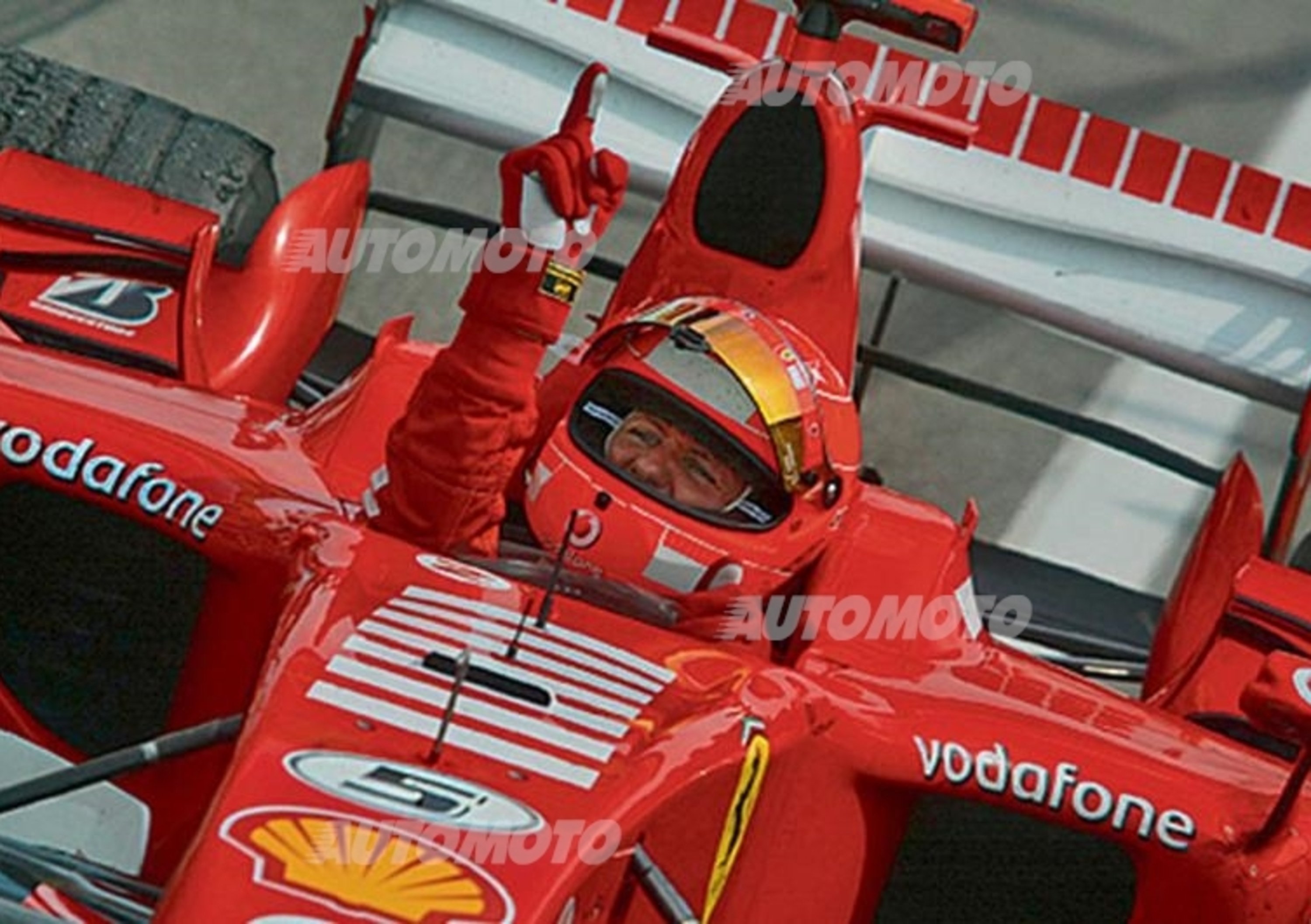 Schumacher: le 20 foto pi&ugrave; belle delle vittorie in Ferrari