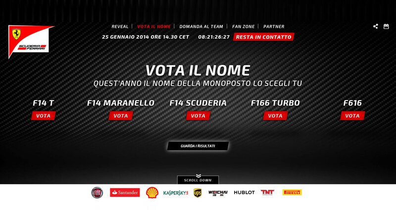 Ferrari: ecco i cinque nomi da votare per la nuova monoposto di F1
