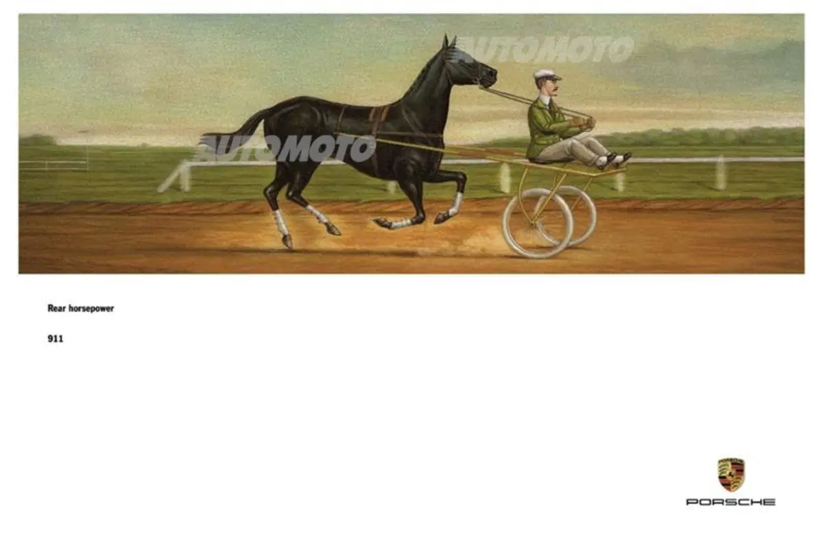 Porsche 911, rear horsepower. Una pubblicità geniale nella sua semplicità (2)