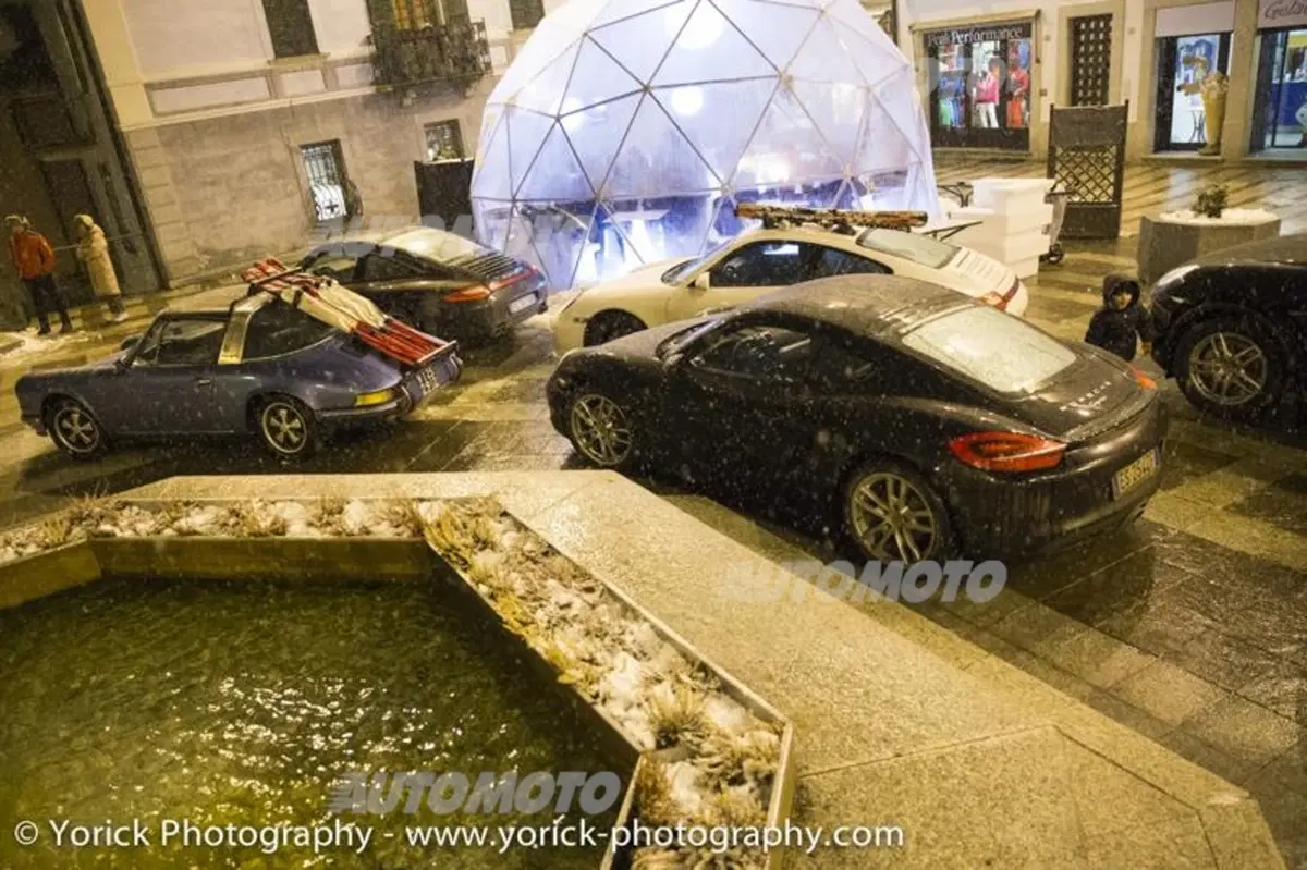 Porsche: l'emozione di una sfilata sotto la neve di Ponte di Legno (15)