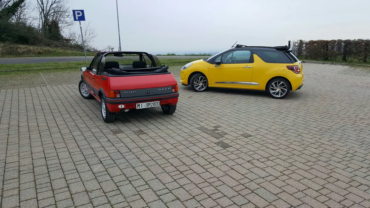30 anni e non sentirli! 205 CTI sfida DS3 cabrio. Anche al lavaggio!