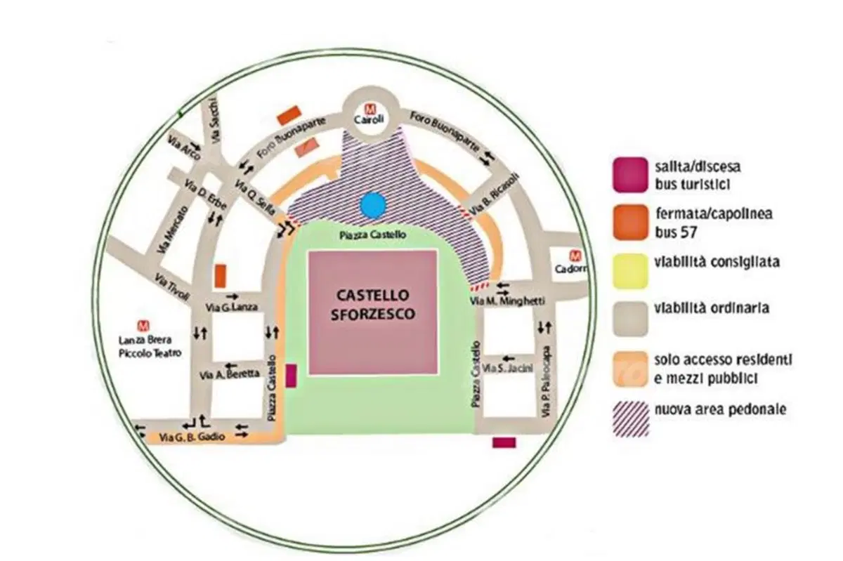 Milano: ecco come cambia la viabilità di piazza Castello