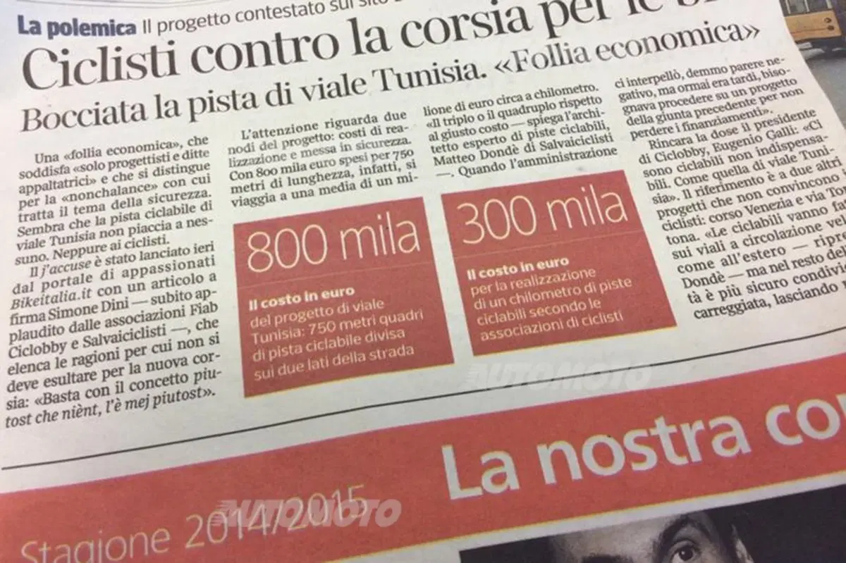 Milano, pista ciclabile di Viale Tunisia: un'opera che nessuno vuole ma che si farà (4)