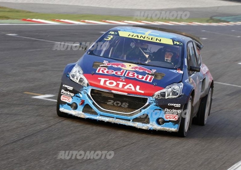 World RX. Franciacorta cruciale. Vince Hansen (Peugeot 208 WRX), Solberg &egrave; Mondiale.