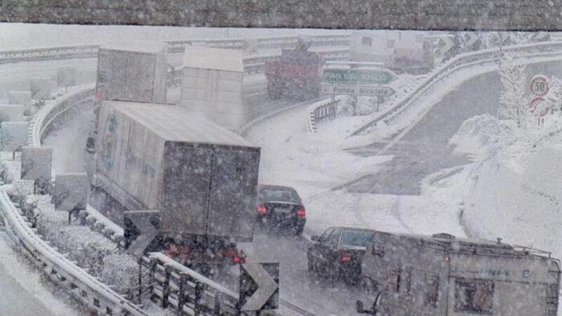 Autostrade: oggi rischio neve al nord