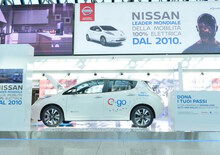 Una Nissan Leaf a Fiumicino