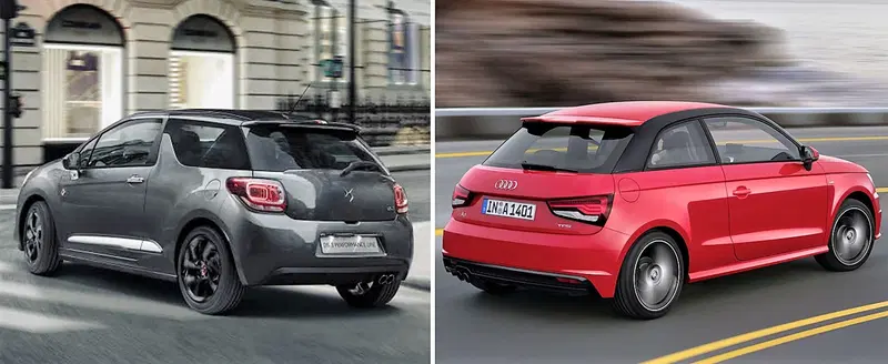 Analoghe per fondamenti tecnici e ingombri ma diversissime nello stile A1 e DS3